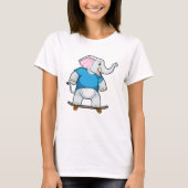 T-shirt Elephant comme patineur avec skateboard (Devant)