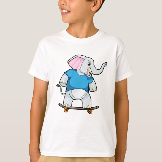 T-shirt Elephant comme patineur avec skateboard (Devant)