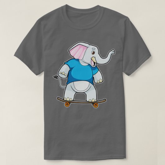 T-shirt Elephant comme patineur avec skateboard (Design devant)
