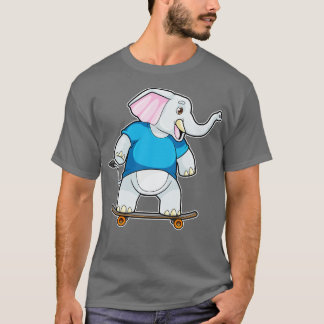 T-shirt Elephant comme patineur avec skateboard