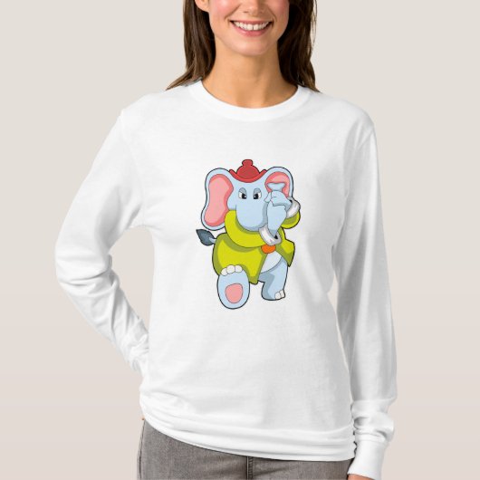 T-shirt Elephant comme pompier avec Proboscis (Devant)