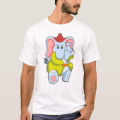 T-shirt Elephant comme pompier avec Proboscis (Devant)