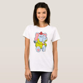 T-shirt Elephant comme pompier avec Proboscis (Devant entier)