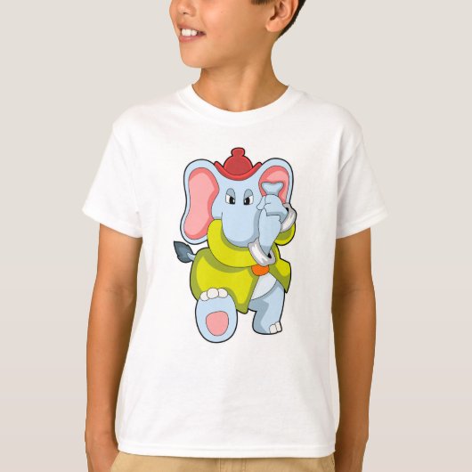 T-shirt Elephant comme pompier avec Proboscis (Devant)