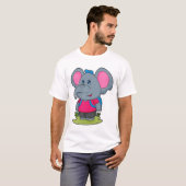 T-shirt Elephant comme randonneur avec sac à dos (Devant entier)