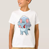 T-shirt Elephant comme serveur avec Plattre (Devant)