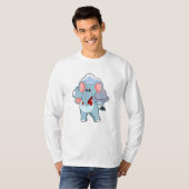 T-shirt Elephant comme serveur avec Plattre (Devant entier)