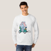 T-shirt Elephant comme vélo avec scooter (Devant entier)