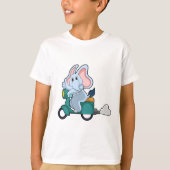 T-shirt Elephant comme vélo avec scooter (Devant)