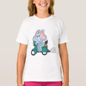 T-shirt Elephant comme vélo avec scooter (Devant)