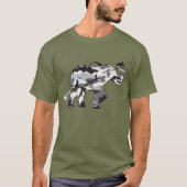 T-shirt Eléphant composé de camouflage gris (Devant)