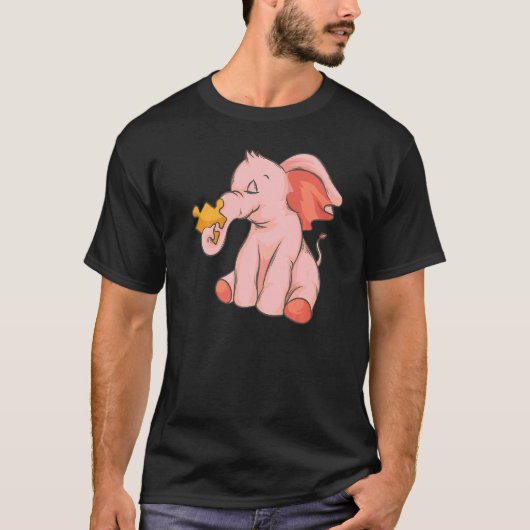 T-shirt Elephant cool Avec Autisme Puzzle Ruban Autistique (Devant)