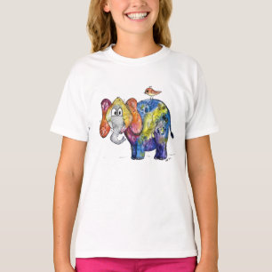 T-shirt éléphant couleur blanc mignon