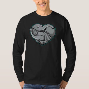 T-shirt Eléphant Couple Coeur Forme Amour Animaux