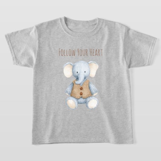 T-shirt Éléphant Crème Bleu (Poser)