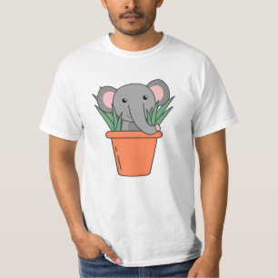 T-shirt Elephant Dans Blumentop Funny Elephant Plantes