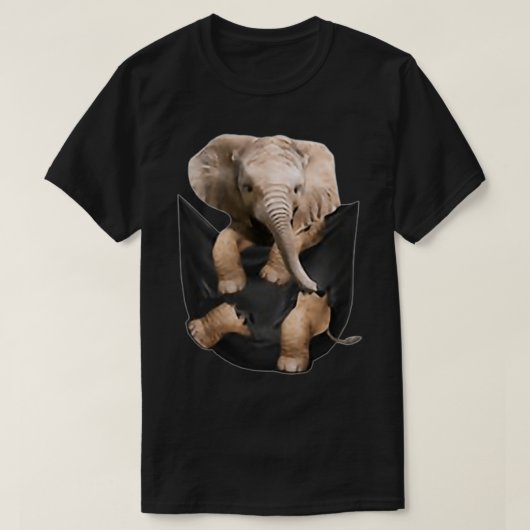 T-shirt Elephant Dans La Poche Drôle Elephant Cadeaux Amou (Design devant)