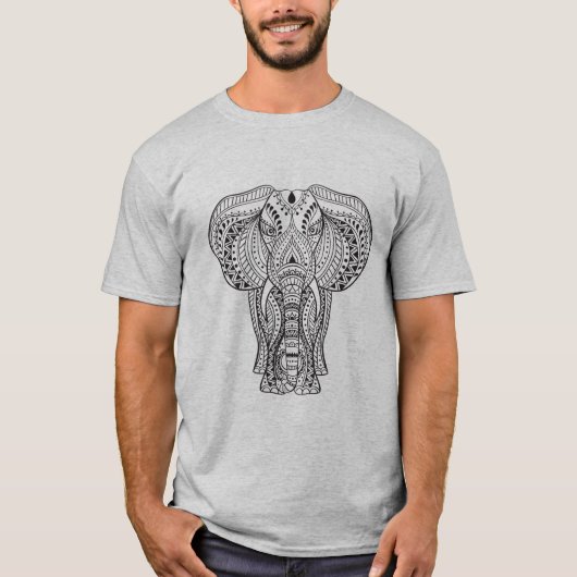 T-shirt Éléphant d'Asie ethnique (Devant)