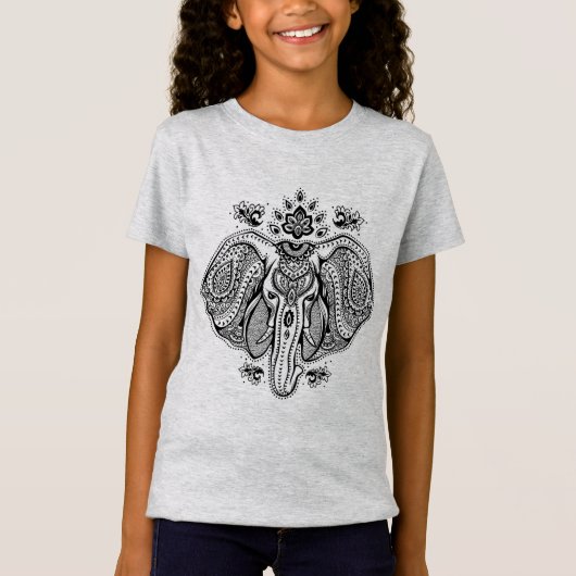 T-Shirt Éléphant d'Asie vintage inspiré (Devant)