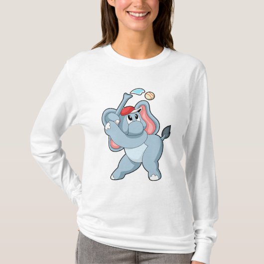 T-shirt Éléphant de baseball (Devant)