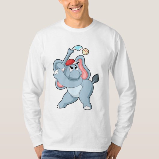 T-shirt Éléphant de baseball (Devant)
