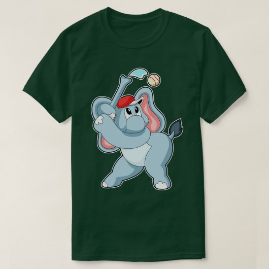 T-shirt Éléphant de baseball (Design devant)