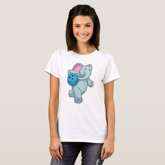 T-shirt Éléphant de bowling (Devant entier)
