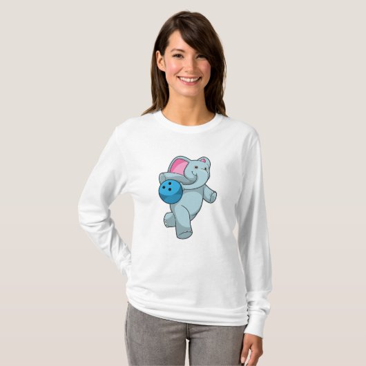 T-shirt Éléphant de bowling (Devant entier)