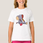 T-shirt Éléphant de couleur vive (Devant)