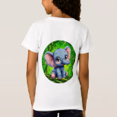 T-Shirt Éléphant de dessin animé mignon (Dos)