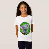 T-Shirt Éléphant de dessin animé mignon (Devant entier)