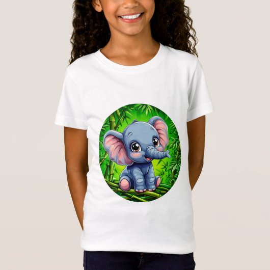 T-Shirt Éléphant de dessin animé mignon (Devant)