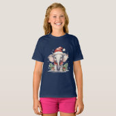 T-shirt Éléphant de Noël mignon (Devant entier)