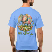 T-shirt Éléphant de patchwork au charme floral de prairie (Dos)