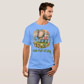 T-shirt Éléphant de patchwork au charme floral de prairie (Devant entier)