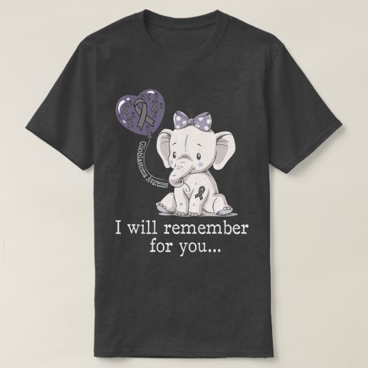 T-shirt Eléphant de sensibilisation à la Glioblastoma (Design devant)