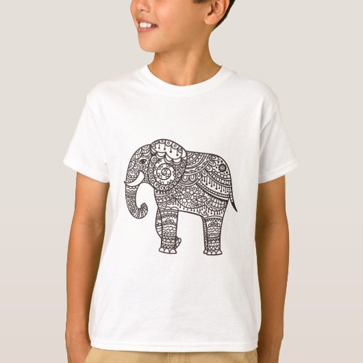 T-shirt Éléphant décoratif de style (Devant)