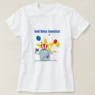 T-shirt Éléphant Dieu Bénisse l'Amérique