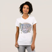 T-shirt Eléphant doux Baby shower floral rustique (Devant entier)