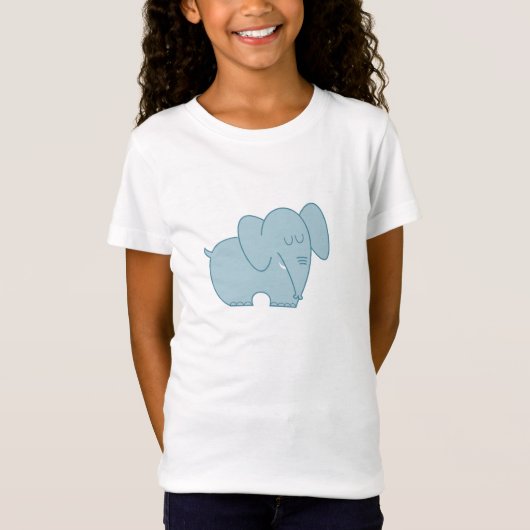 T-Shirt Eléphant doux (bleu) (Devant)