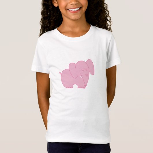 T-Shirt Eléphant doux (rose) (Devant)