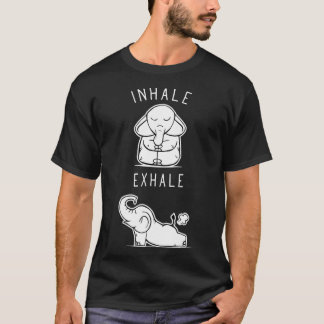 T-shirt Éléphant drôle qui inhale Ehale amis de yoga