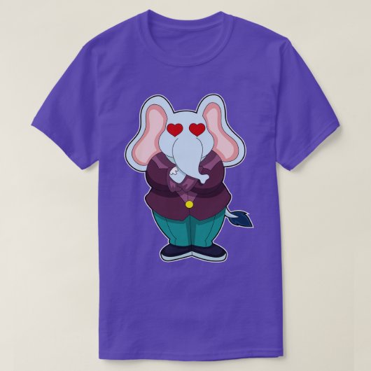 T-shirt Eléphant en forme de chambre avec costume (Design devant)