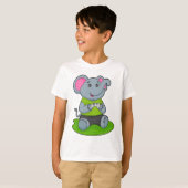 T-shirt Eléphant en Gamer (Devant entier)