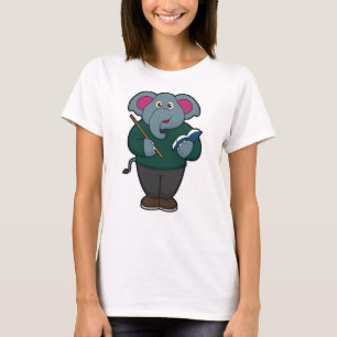 T-shirt Elephant en tant qu'enseignant avec livre et point