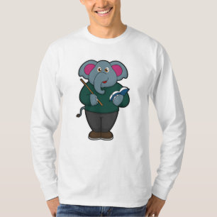 T-shirt Elephant en tant qu'enseignant avec livre et point