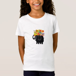 T-Shirt Éléphant et fleurs