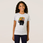 T-Shirt éléphant et fleurs (Devant entier)
