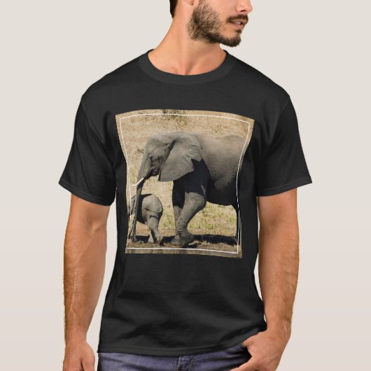 T-shirt Éléphant et mère de bébé (Devant)