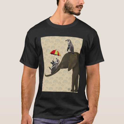 T-shirt Éléphant et pingouins (Devant)